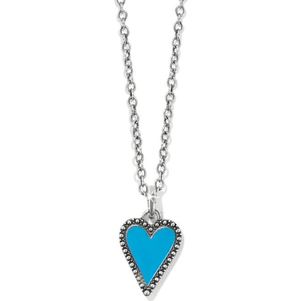 New Brighton Dazzling Love Petite Heart Necklace in Teal, NWT